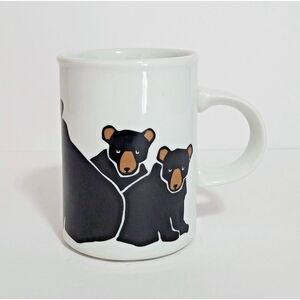 Mother Bear with Cubs Coffee Mug Marc Tetro Danesco Montreal Canada 4" - READ